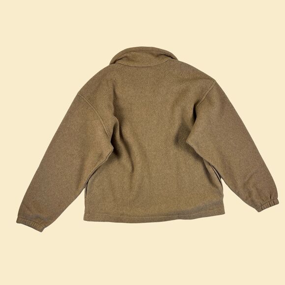 1990s M fleece jacket by Northwest Territory, beige/blue mens quarter zip - Picture 3 of 10